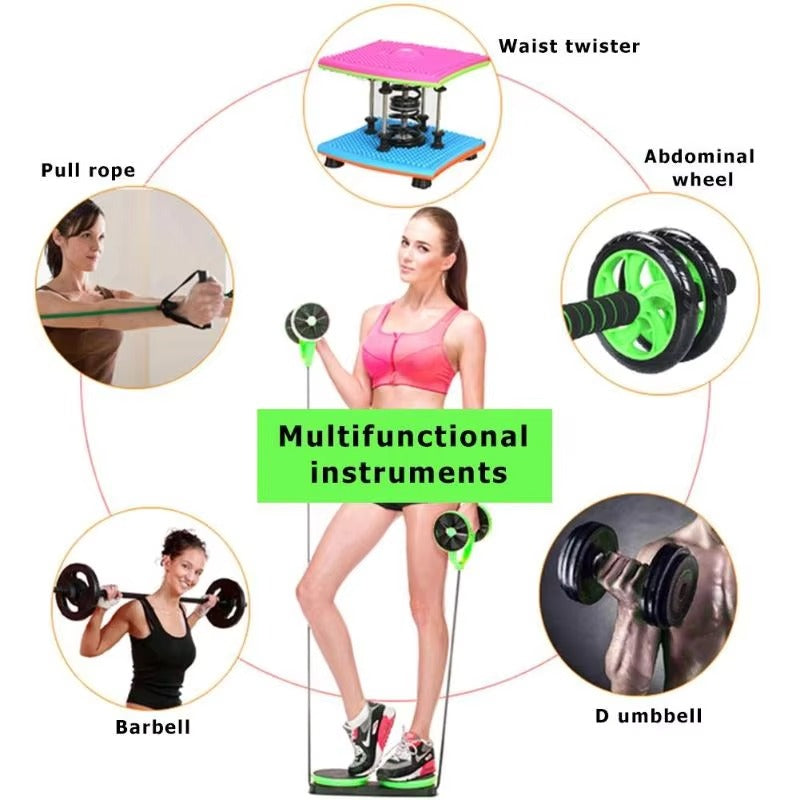 Ab Roller Resistance Band Workout System